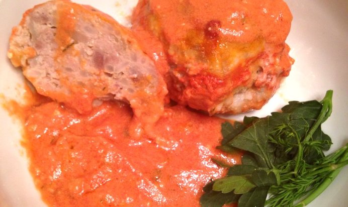 Ежики из свиного и говяжьего фарша