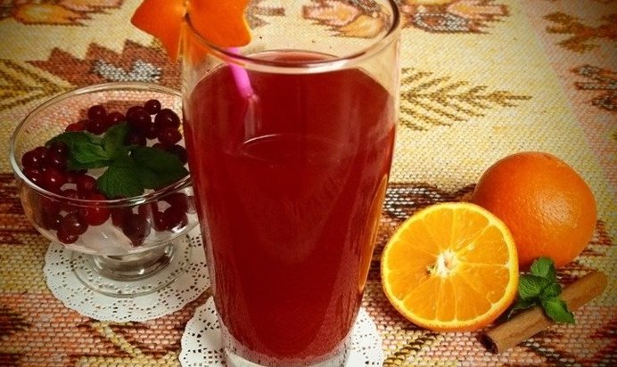 Клюквенно-апельсиновый морс