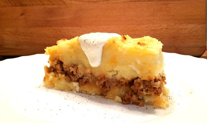 Запеканка из картофельного пюре с фаршем