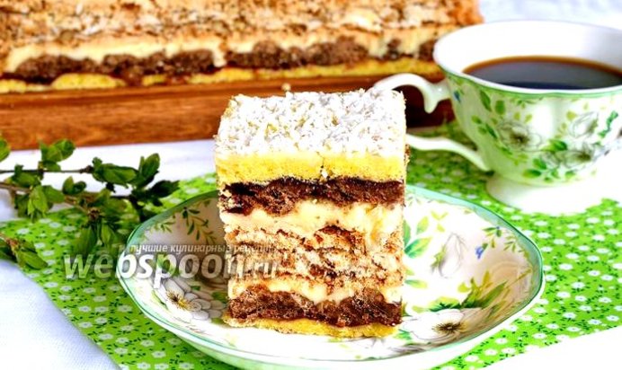 Песочный торт с безе