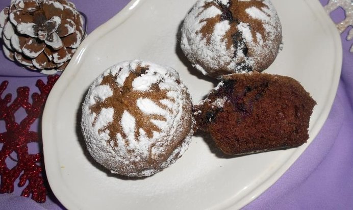 Шоколадные кексы  Снежинки