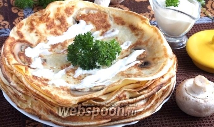 Блинчики с грибным припёком