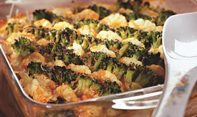 Запеканка с брокколи и цветной капустой