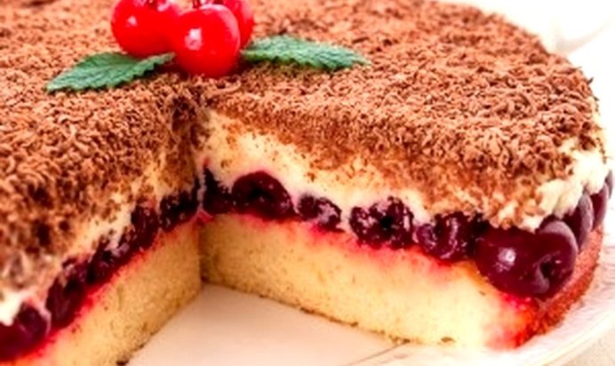 Вишневый торт с маскарпоне