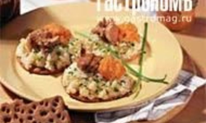 Хлебцы с печенью трески и икрой