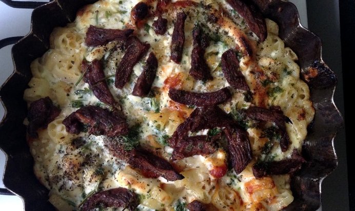Запеканка с макаронами и говядиной
