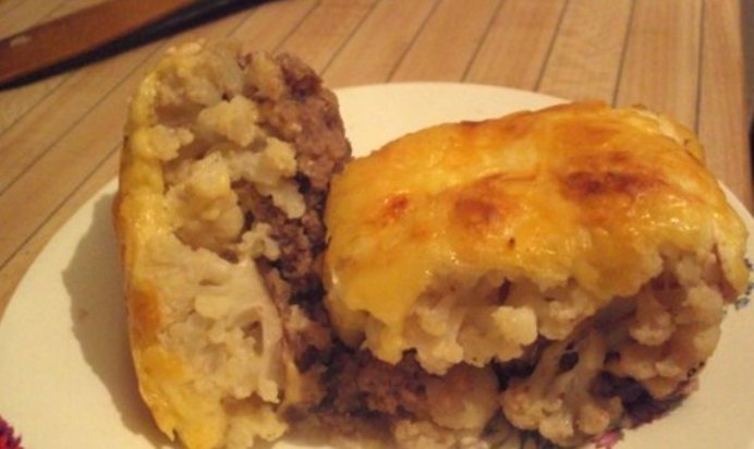 Запеканка с цветной капустой и фаршем