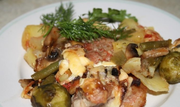 Запеканка Радуга с мясом, картофелем и овощами