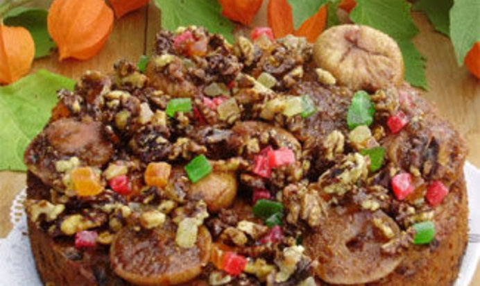 Кекс Сказка с глазированными фруктами и орехами