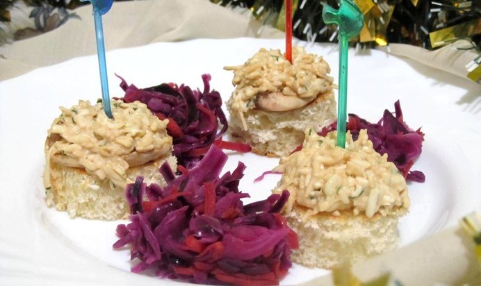 Мини бутерброды с плавленым сыром