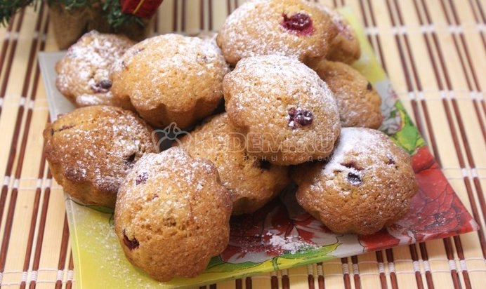 Ванильные кексики с клюквой