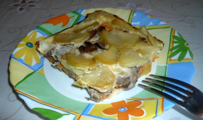 Картофельная запеканка с грибами