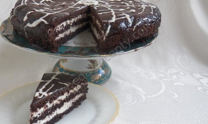 Шоколадно-творожный торт