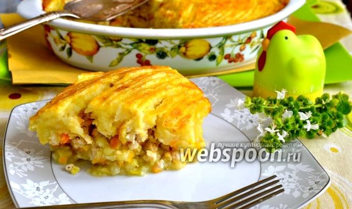 Запеканка из фарша с картофелем и сельдереем