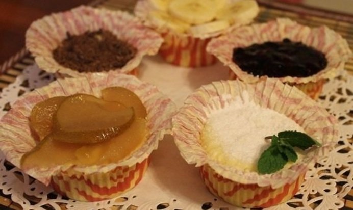 Творожные кексы в микроволновке