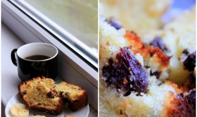 Кекс с изюмом и горьким шоколадом