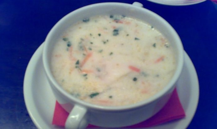 Суп из семги и морского коктейля