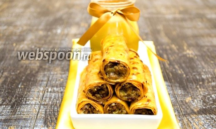 Блинчики, фаршированные мясом