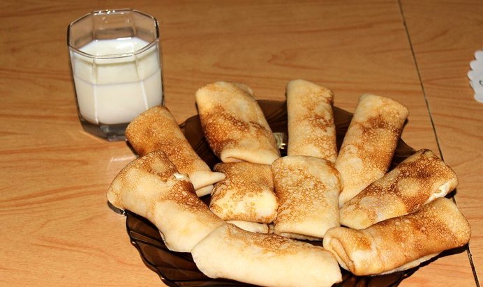 Блины с творогом