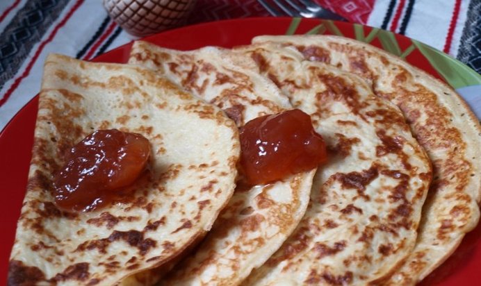 Заварные блины на кефире