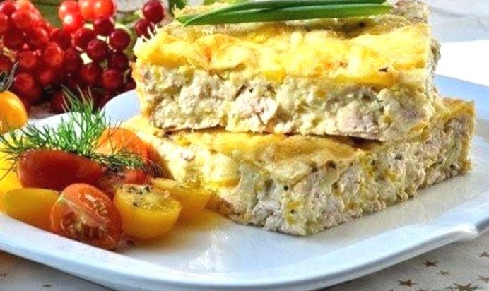 Легкий куриный пирог-запеканка