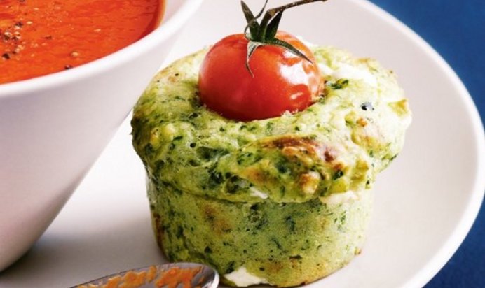Маффины со шпинатом и козьим сыром
