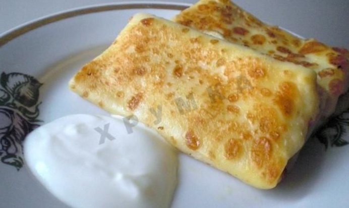 Блинчики с курицей и сыром