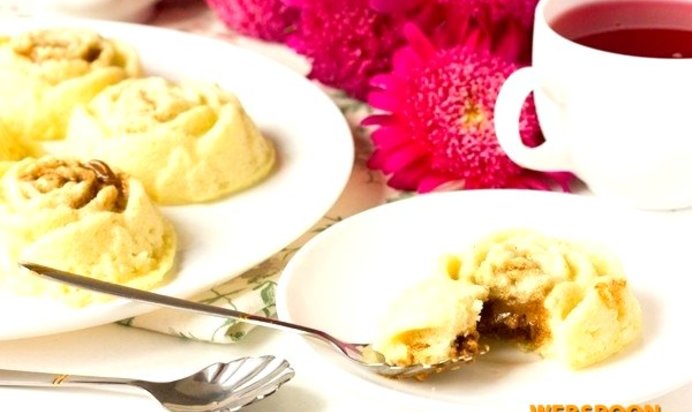 Творожные мини-запеканки с варёным сгущённым молоком в микроволновке