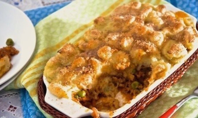 Запеканка с фаршем с овощами