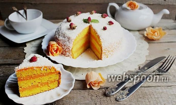 Тыквенный торт с белым шоколадом