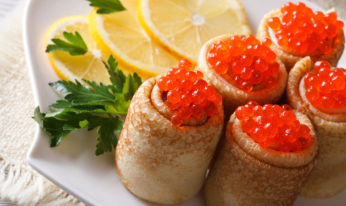 Блины с красной икрой