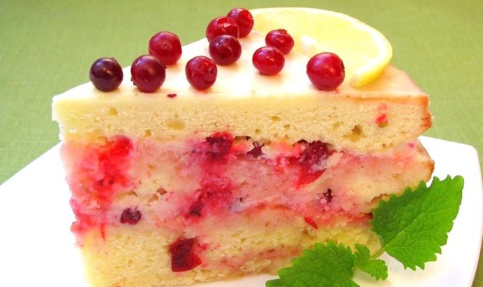 Торт «Роман лимона с клюквой»