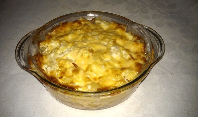 Запеканка из картофельного пюре с курицей