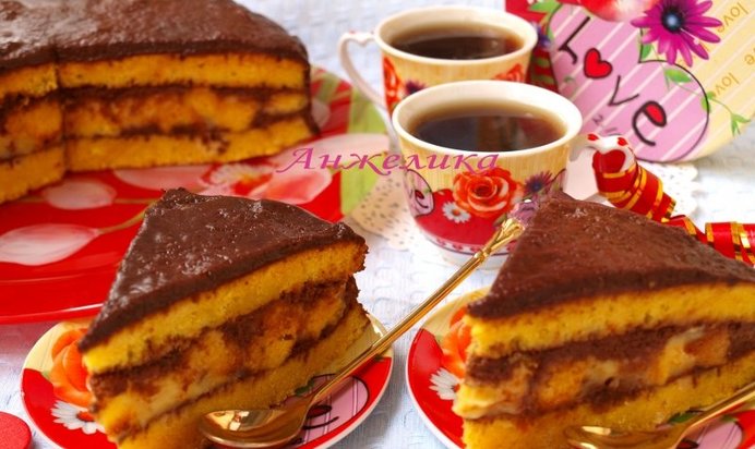 Тыквенный торт с заварным кремом