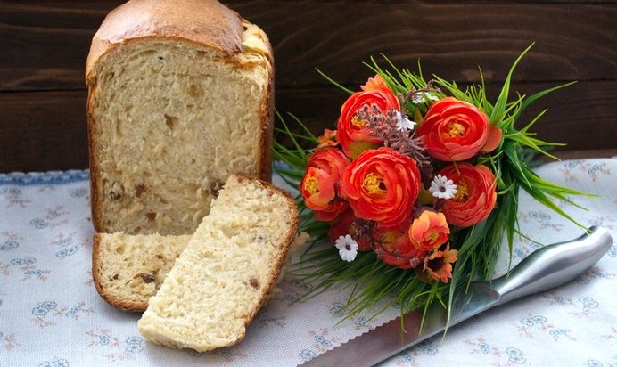 Кулич творожный в хлебопечке