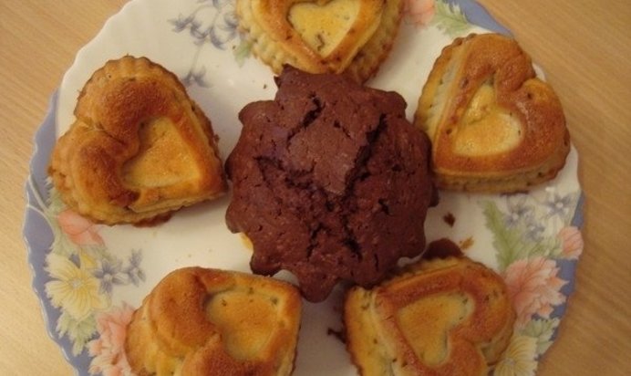 Кексики «Валентинки» с бананом