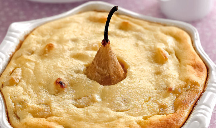 Творожная запеканка с грушами