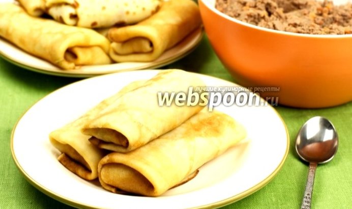 Блины с печёночной начинкой