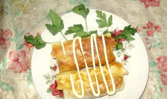 Блинчики с мясом и с луком