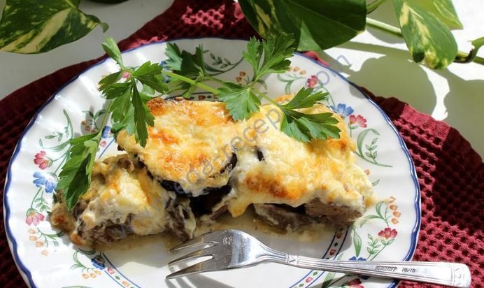 Запеканка с баклажанами и печенью
