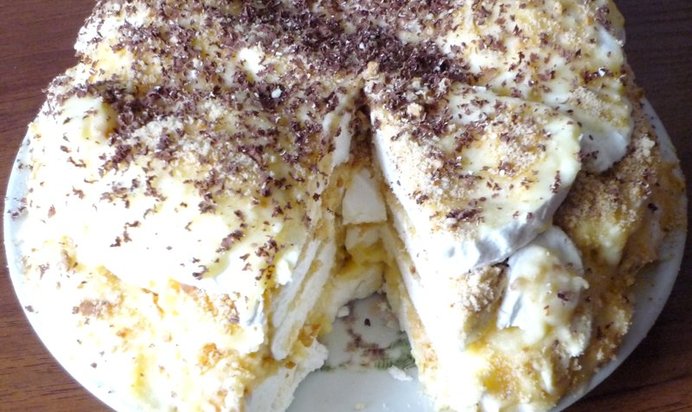 Торт из зефира с печеньем