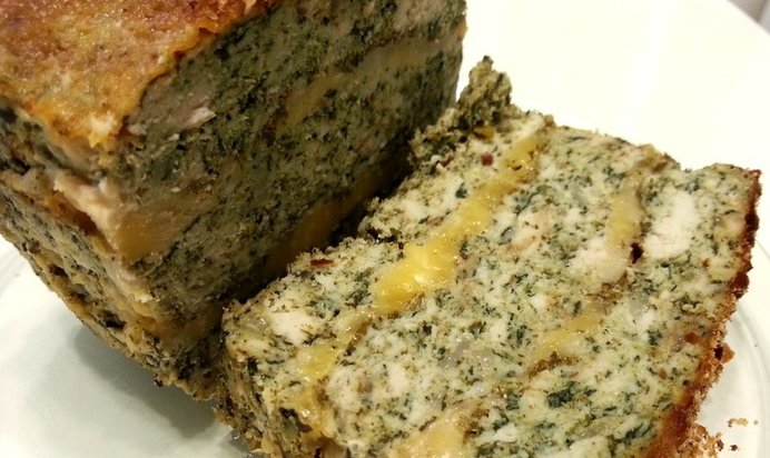 Мясной хлеб из индейки и шпината
