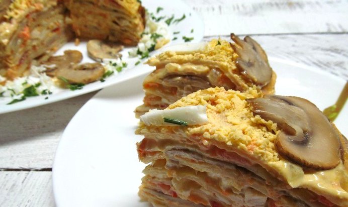 Блинный торт закусочный