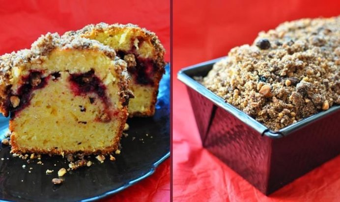 Кекс творожный со штрейзелем и брусникой