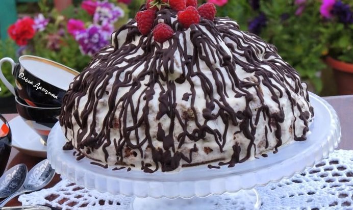 Торт Санчо-Панчо с малиной