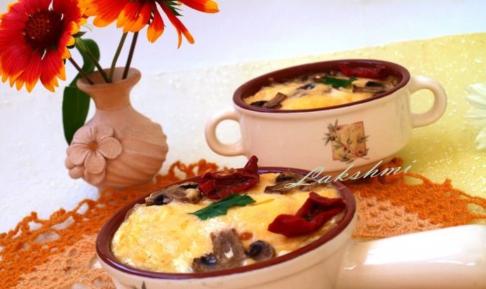 Рисовая запеканка с шампиньонами