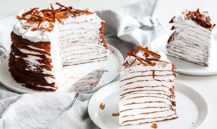 Шоколадный блинный торт