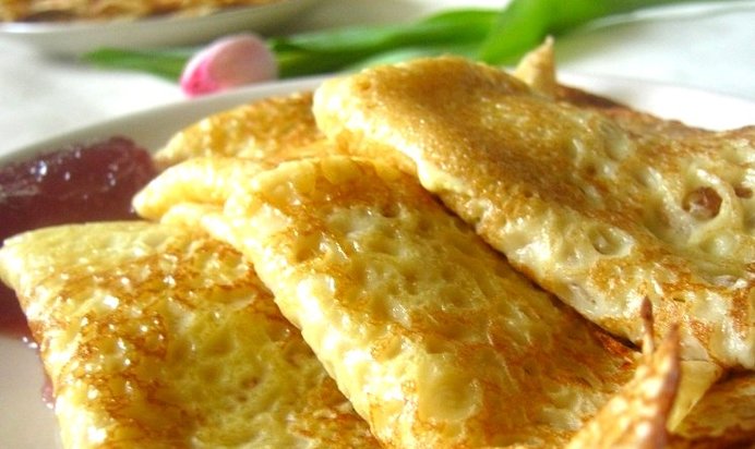 Блинчики на молоке и воде