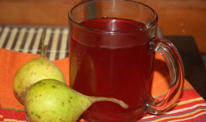 Яблочно-грушевый компот с ежевикой