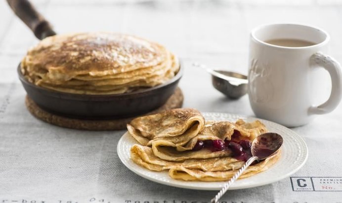 Заварные блины на кефире